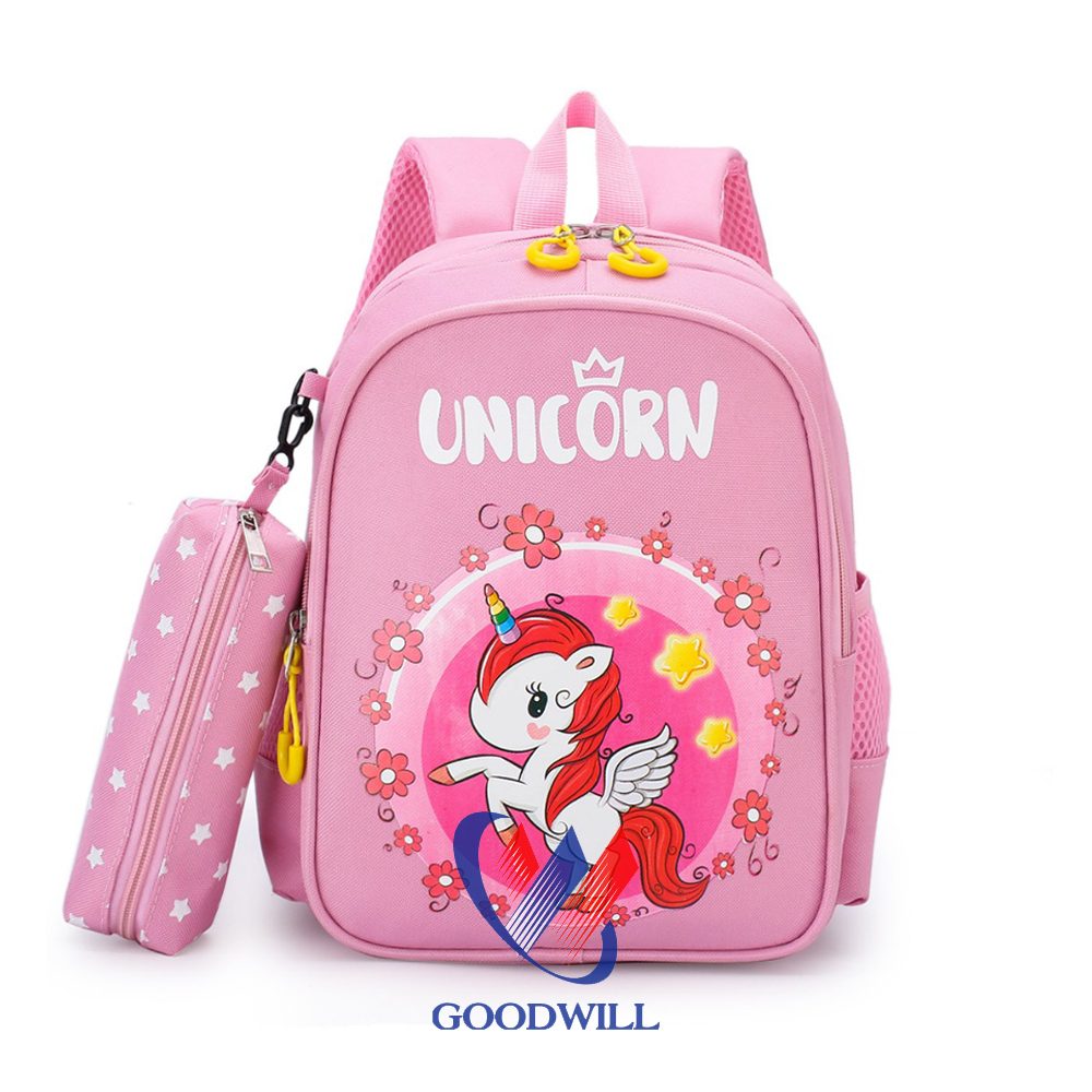 Balo Học Sinh Bé Gái Unicorn Màu Hồng Dễ Thương
