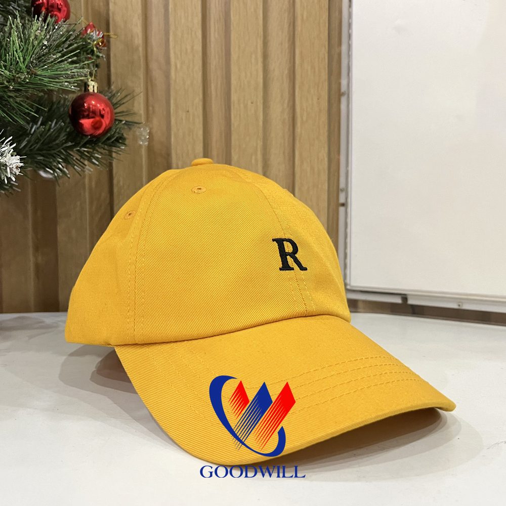 Mũ Golf Vàng Tươi Năng Động Thêu Chữ R