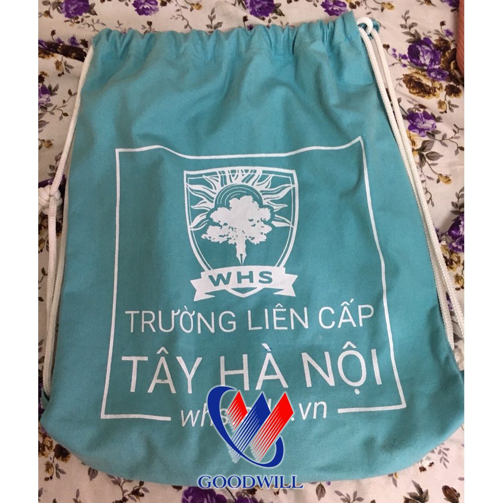 Túi Dây Rút Vải Canvas Quảng Cáo Trường Học