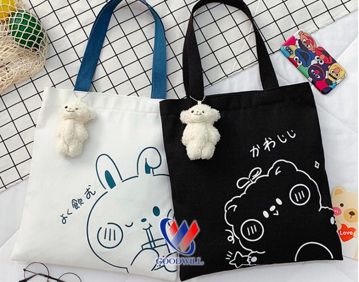 Túi Tote Vải Canvas Họa Tiết Cute