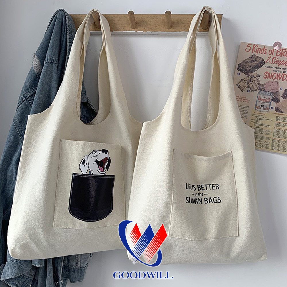 Túi Tote Liền Thân Vải Canvas Phong Cách Hàn Quốc
